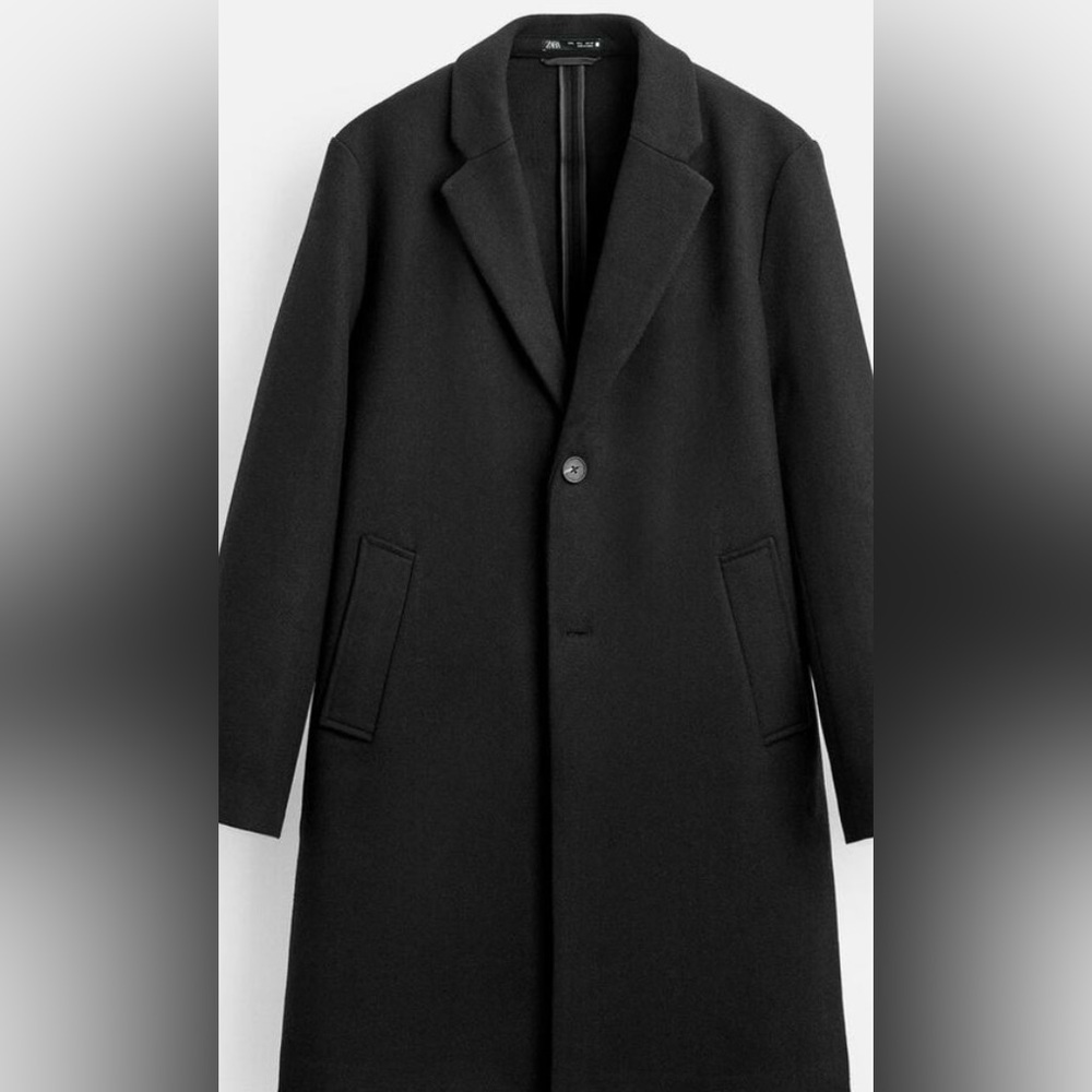Black zara pea coat new with tags.